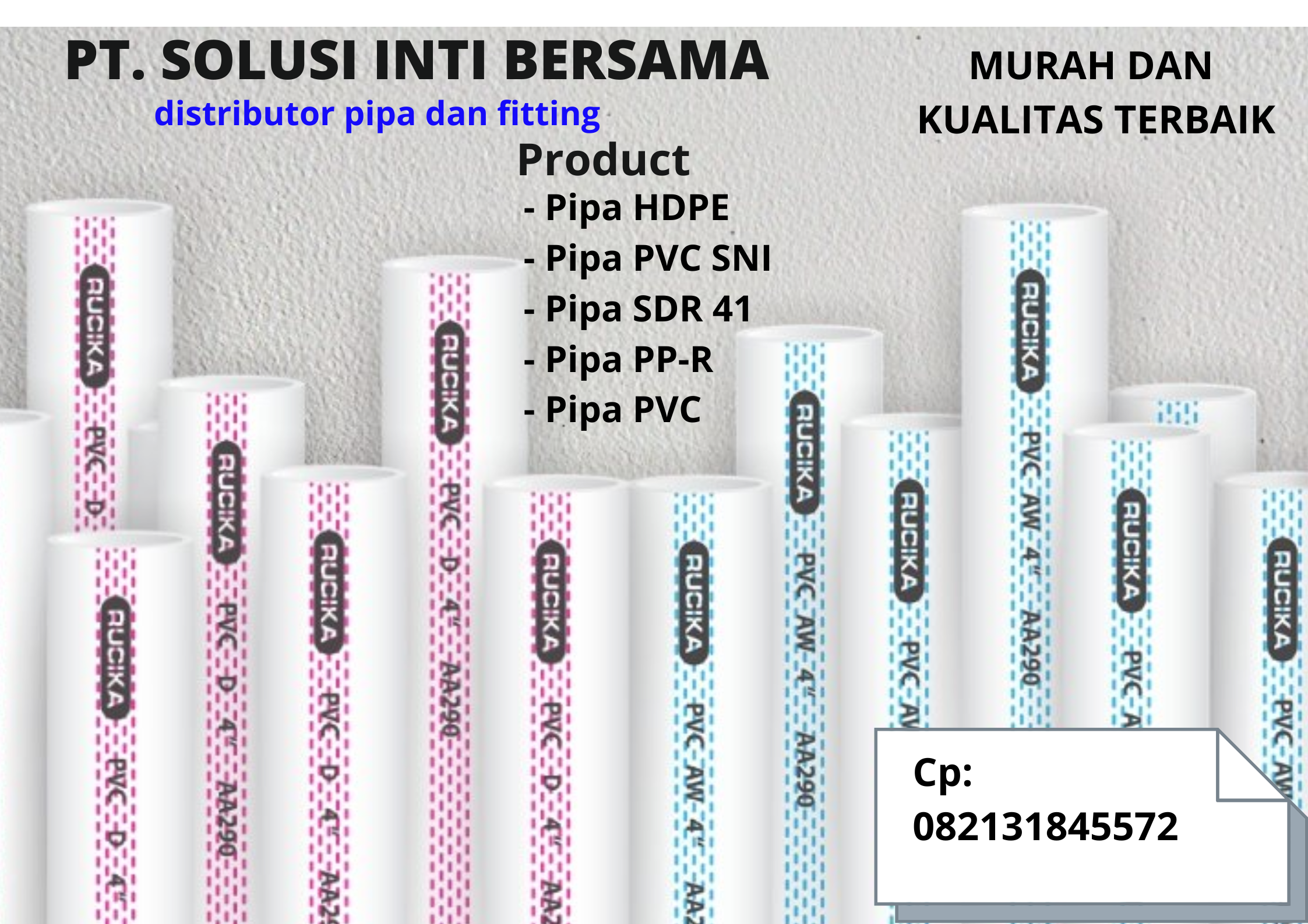 Supplier Pipa PP-R, PVC dan Fitting Sulawesi tenggara
